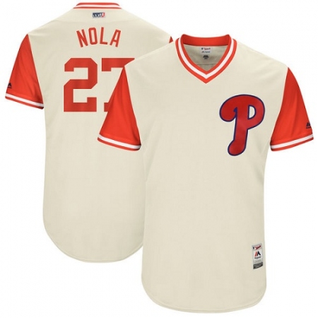 Men's Majestic Philadelphia Phillies #27 Aaron Nola 
