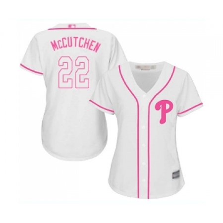 Women's Philadelphia Phillies #22 Andrew McCutchen Replica White Fashion Cool Base Baseball Jersey