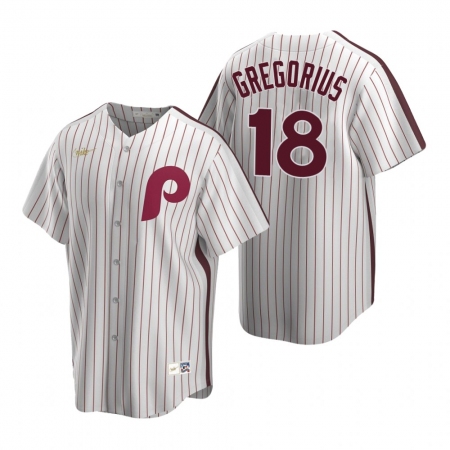 Men's Nike Philadelphia Phillies #18 Didi Gregorius White Cooperstown Collection Home Stitched Baseball Jersey
