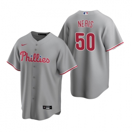 Men's Nike Philadelphia Phillies #50 Hector Neris Gray Road Stitched Baseball Jersey
