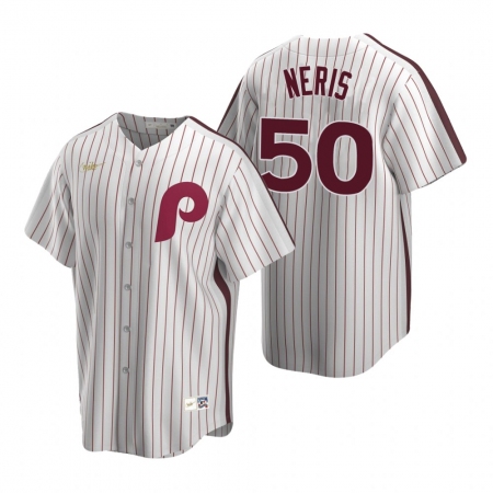 Men's Nike Philadelphia Phillies #50 Hector Neris White Cooperstown Collection Home Stitched Baseball Jersey