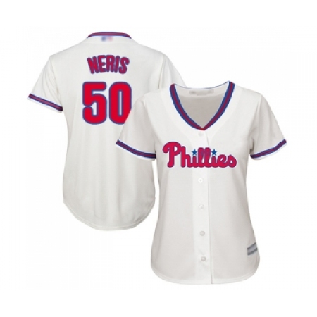 Women's Philadelphia Phillies #50 Hector Neris Replica Cream Alternate Cool Base Baseball Jersey