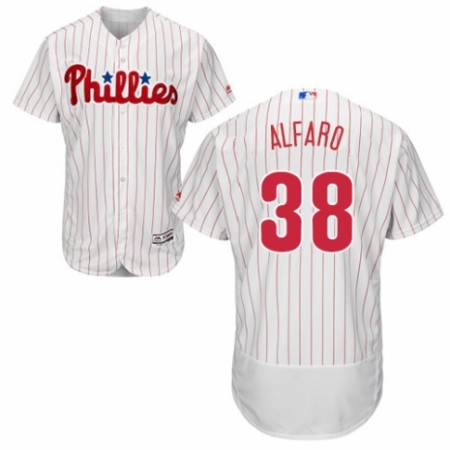 Men's Majestic Philadelphia Phillies #38 Jorge Alfaro White Home Flex Base Authentic Collection MLB Jersey