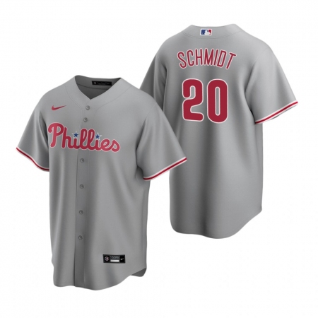 Men's Nike Philadelphia Phillies #20 Mike Schmidt Gray Road Stitched Baseball Jersey