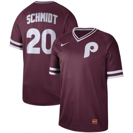Men's Nike Philadelphia Phillies #20 Mike Schmidt Maroon Authentic Cooperstown Collection Stitched Baseball Jersey