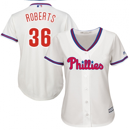 Women's Majestic Philadelphia Phillies #36 Robin Roberts Authentic Cream Alternate Cool Base MLB Jersey