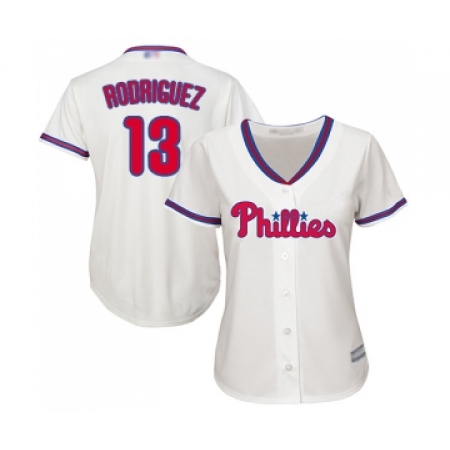 Women's Philadelphia Phillies #13 Sean Rodriguez Replica Cream Alternate Cool Base Baseball Jersey