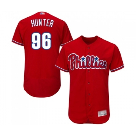 Men's Philadelphia Phillies #96 Tommy Hunter Red Alternate Flex Base Authentic Collection Baseball Jersey