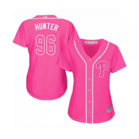 Women's Philadelphia Phillies #96 Tommy Hunter Replica Pink Fashion Cool Base Baseball Jersey