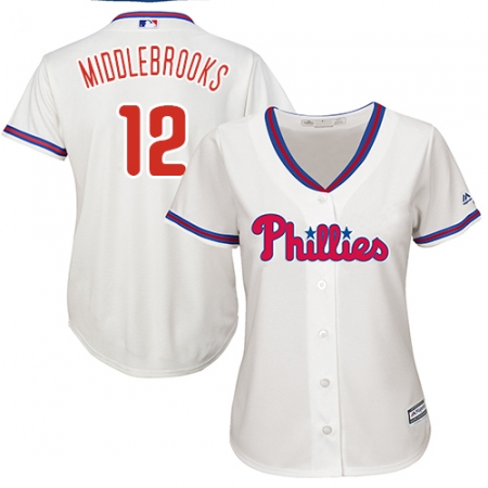 Women's Majestic Philadelphia Phillies #12 Will Middlebrooks Authentic Cream Alternate Cool Base MLB Jersey