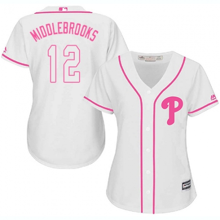 Women's Majestic Philadelphia Phillies #12 Will Middlebrooks Authentic White Fashion Cool Base MLB Jersey